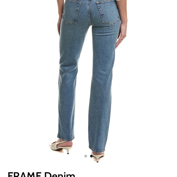 Frame Denim Women's The Ruler Straight Leg Jeans in light blue - Picture 5 of 7